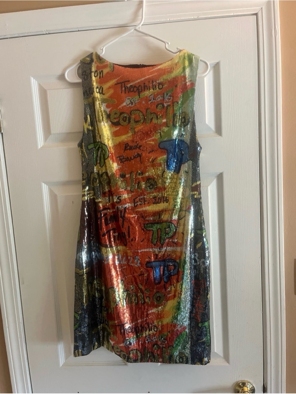 Theophillo Graffiti Sequin Dress